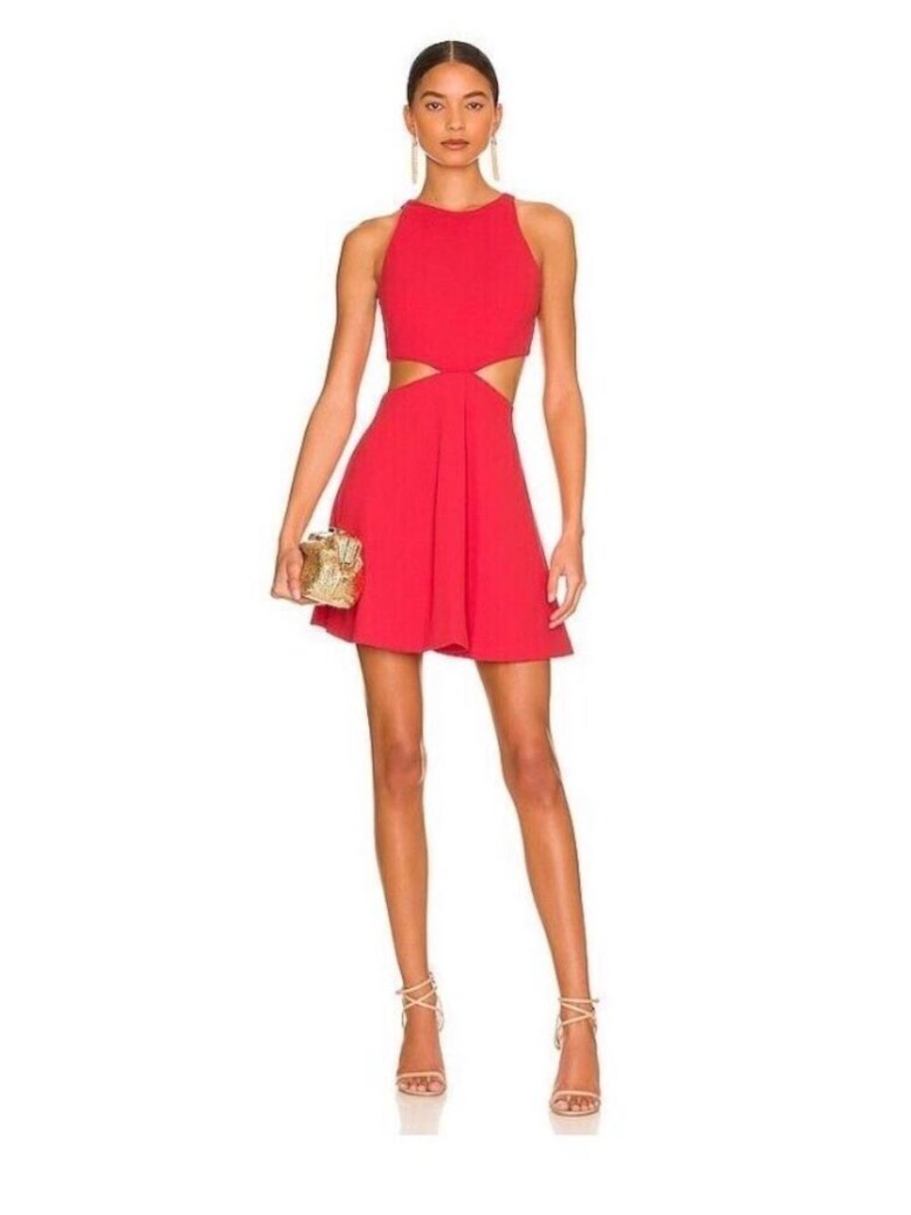 Alicia + Olivia Cara cut-out flare mini Red dress